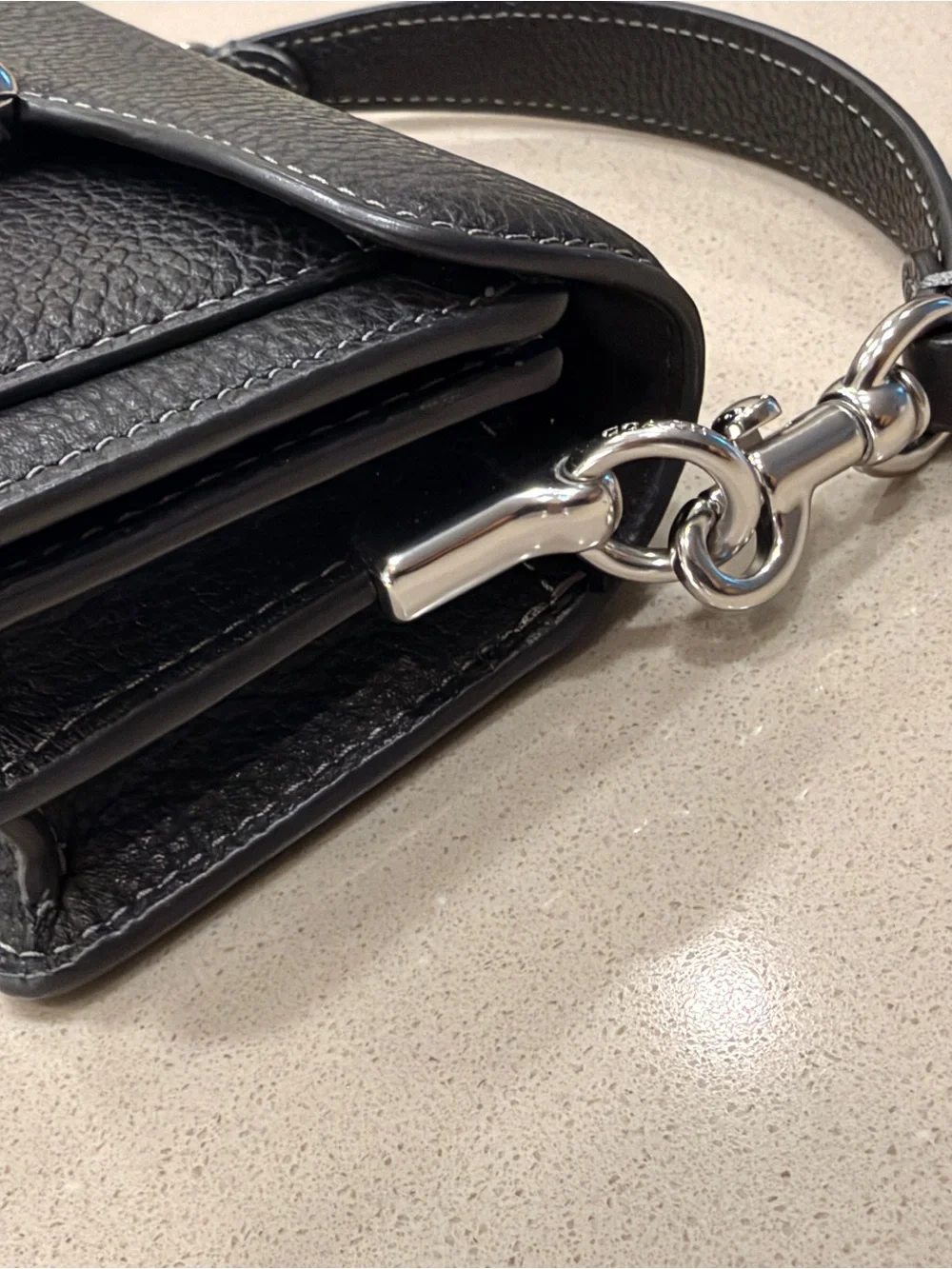 Coach Tabby 12 in Black Pebbled Leather